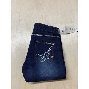Glory Womens Mid Rise Blue Denim Skinny Jeans Size‎ 3 Approx 27x29.5